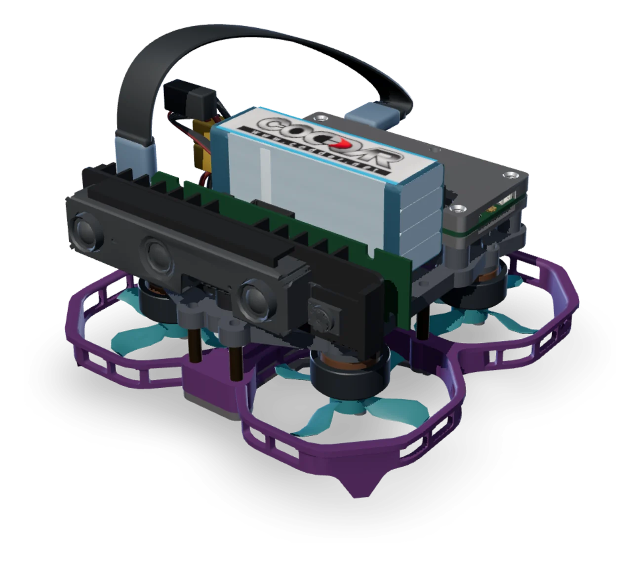 Illustrative 3D render of the FUNSKII 1.6-inch compact UAV