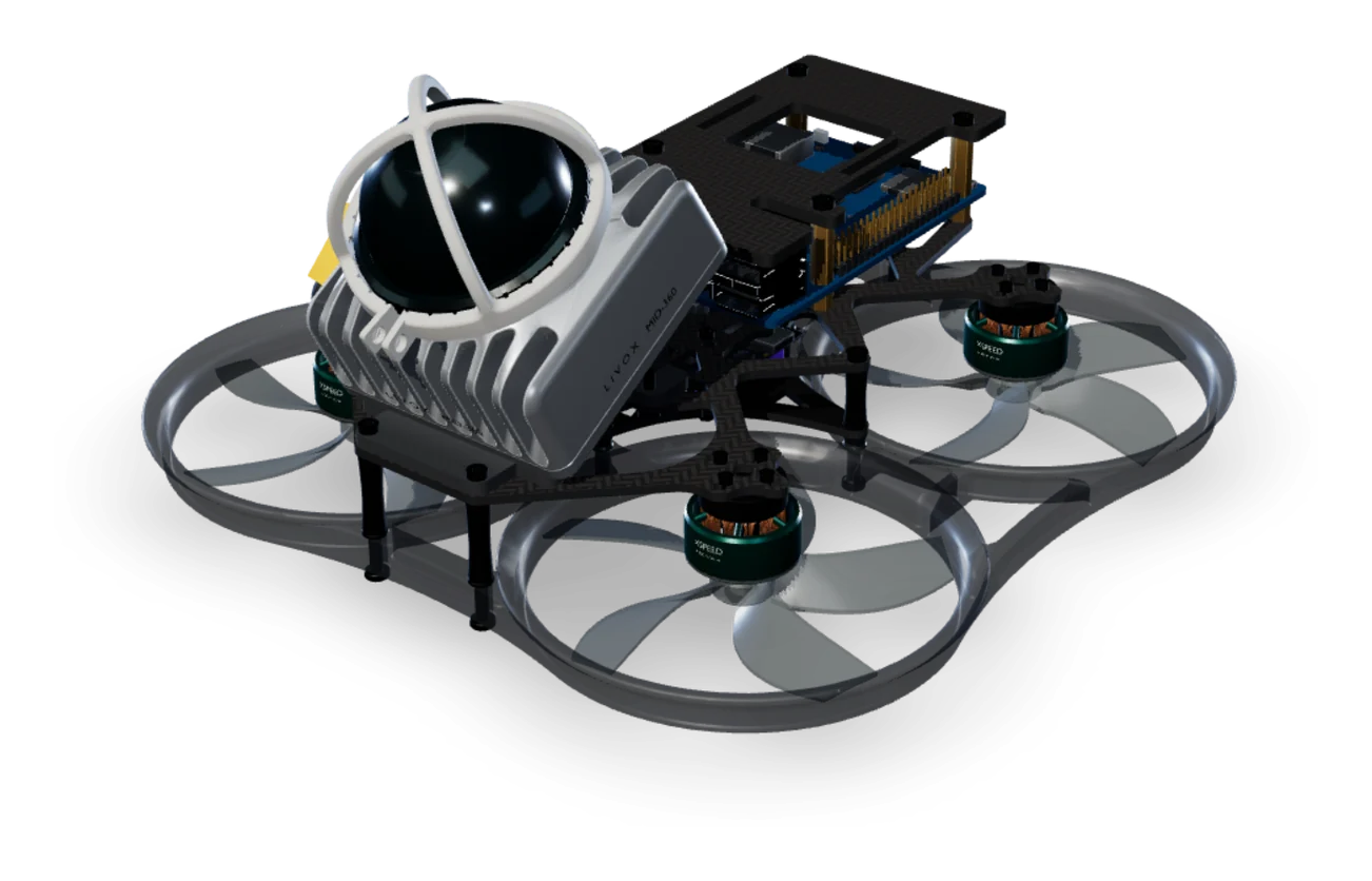 FUNSKII 3.5-inch LiDAR UAV with ducted propellers, front LiDAR and stacked onboard computer